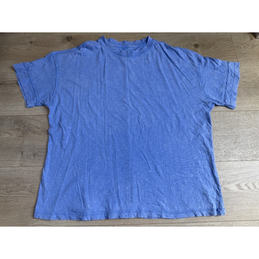 EUC Aerie oversized blue short sleeve t-shirt 100% cotton acid wash size M